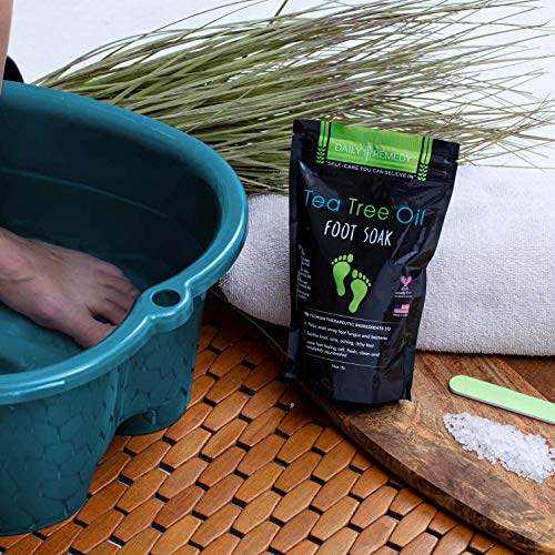 Tea Tree Oil Foot Soak with Epsom Salt (16 oz) - Made in USA - Soothe Sore Tired Feet, Combat Toenail Fungus and Athletes Foot, Eliminate Stubborn Foot Odor.