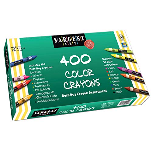 Sargent Art 400-Count 3-5/8" Crayon Class Pack (55-3220), Best-Buy Assortment