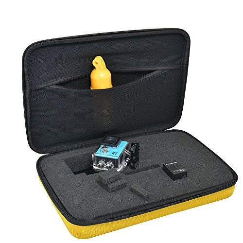 Bestshoot Carrying Case with Customizable Foam [for SJCAM Monopole, Yi 4K LCD, SD Cards, Batteries and Feiyu Gimbal] Sports Camera Accessories Storage