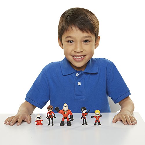 The Incredibles 2 Family 5-Pack Junior Supers Action Figures (Approx. 3" Tall)