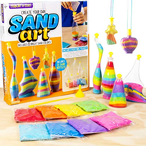 Horizon Group USA Create Your Own Sand Art DIY Kit: Includes 4 Bottles, 2 Pendent Bottles, 8 Bright Sand Colors, Designing Tool & More (Multicolored)