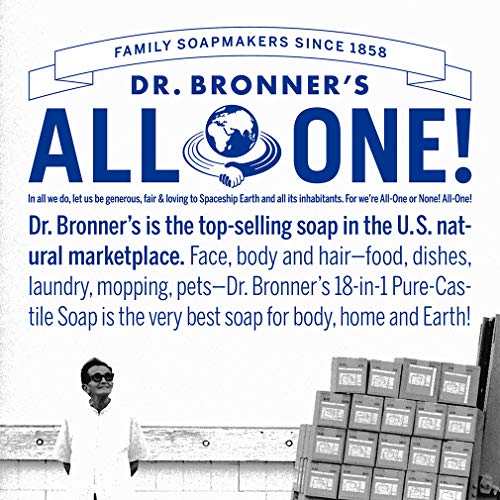 Dr. Bronner's Pure-Castile Liquid Soap Peppermint (32 oz) - Organic Oils, 18 Uses: Face, Body, Hair, Laundry, Pets, Dishes, Concentrated, Vegan, Non-GMO