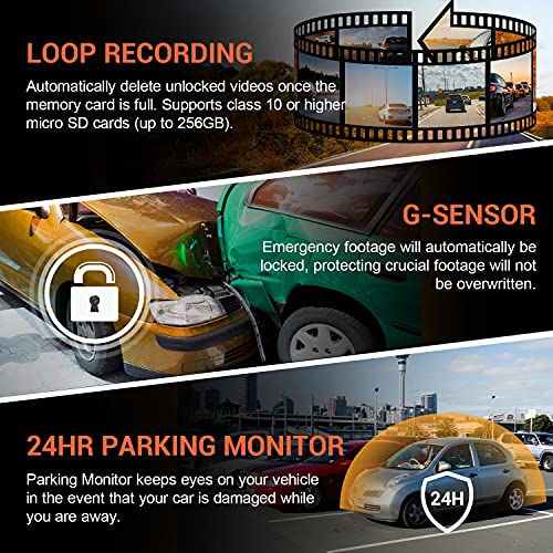 Rexing V1P 4K 2.4" LCD 2160p/1080p Wi-Fi Dual Channel Dash Cam (2021), 170° Wide Angle, G-Sensor, WDR, Loop Recording, Mobile App, Supercapacitor