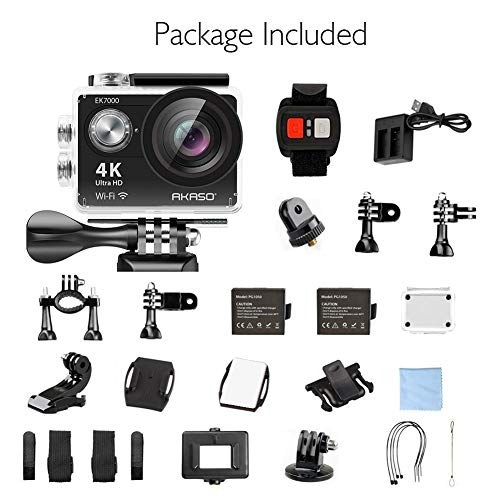 AKASO EK7000 4K Ultra HD Action Camera (30FPS, 170° Wide-Angle, 98ft Waterproof).