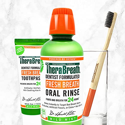 TheraBreath Fresh Breath Dentist Formulated 24-Hour Oral Rinse, Mild Mint, 16 fl. oz (2 Pack)