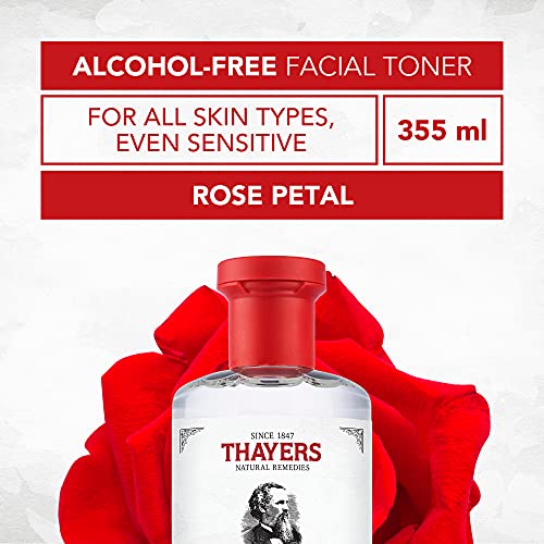 Thayers Alcohol-Free Rose Petal Witch Hazel Facial Toner with Aloe Vera, 12 fl oz (AFRPWHFTWAVF)