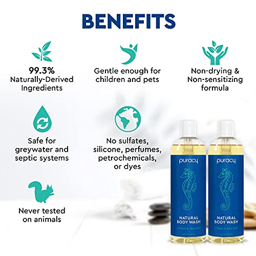 Puracy Natural Body Wash - 2 x 16 fl. oz. Pack