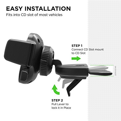 iOttie Easy One Touch 4 Car Mount Phone Holder for iPhone, Samsung, Motorola, Huawei, Nokia, LG Smartphones (CD Slot)