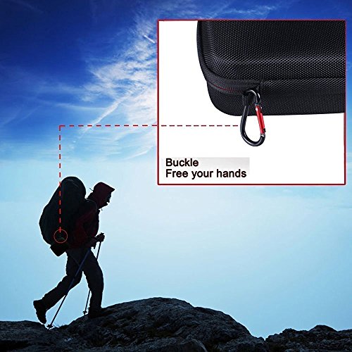 Smatree Carrying Case Compatible for GoPro Hero 8/7/6/5/4/3+/3/2/1 and GOPRO HERO (2018) and DJI Osmo Action (Black & Red), Extra-Small