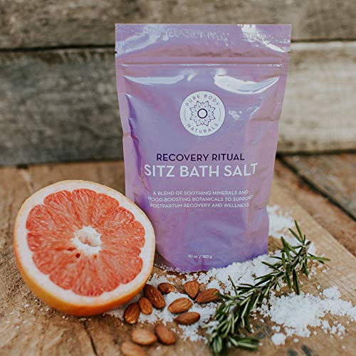 Pure Body Naturals Sitz Bath Salt - 10 Oz (Postpartum & Hemorrhoid Treatment) with Epsom, Dead Sea Salt & Essential Oil