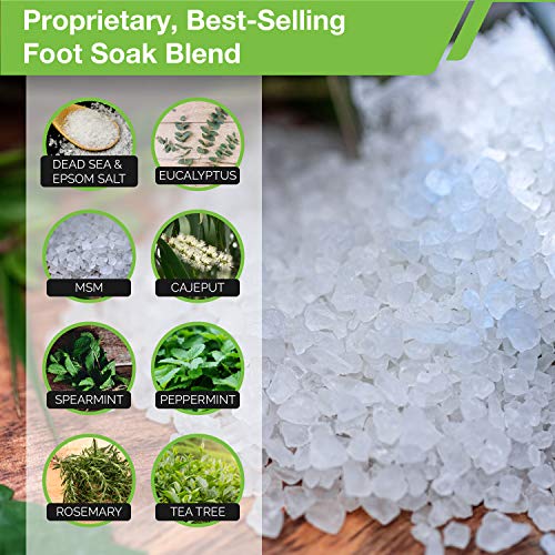 Tea Tree Oil Foot Soak with Epsom Salt (16 oz) - Made in USA - Soothe Sore Tired Feet, Combat Toenail Fungus and Athletes Foot, Eliminate Stubborn Foot Odor.