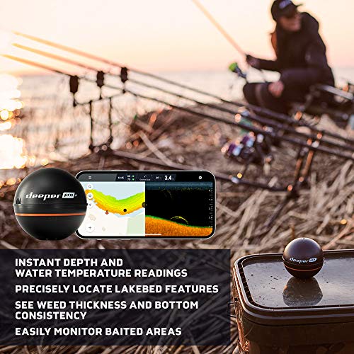 Deeper PRO+ Smart Sonar Portable Wi-Fi Fish Finder with GPS (for Boats, Kayaks, Shore, Ice Fishing)