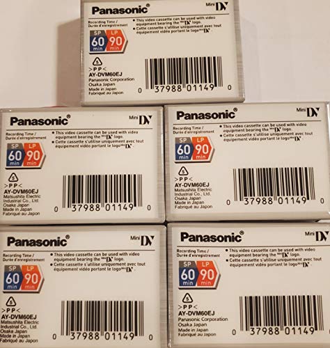 Panasonic AY-DVM60EJ5P MiniDV Tape (60 Min, 5 Pack)