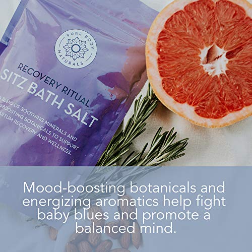 Pure Body Naturals Sitz Bath Salt - 10 Oz (Postpartum & Hemorrhoid Treatment) with Epsom, Dead Sea Salt & Essential Oil