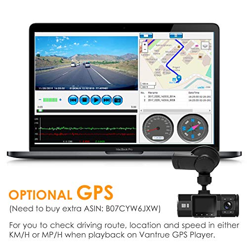 Vantrue N2 Pro Uber Dual Dash Camera - 2.5K 1440P Front & 1080P Inside (24hr Motion Detection, Infrared Night Vision, 256GB Max Support)
