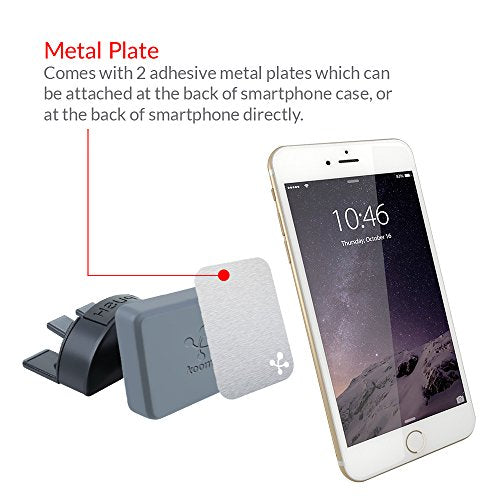 Koomus Pro CD-M Magnetic Cradle-less Smartphone Car Mount Holder (for iPhone and Android Devices, Single, Black)