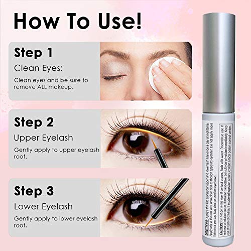 Pronexa Hairgenics Lavish Lash Eyelash Growth Enhancer and Brow Serum with Biotin, Natural Peptides and Hypoallergenic Ingredients (Dermatologist Certified, Cruelty-Free).