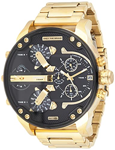 Diesel Men's 57mm Mr. Daddy 2.0 Quartz Chronograph Watch, Black/Gold (Model DZ7333)