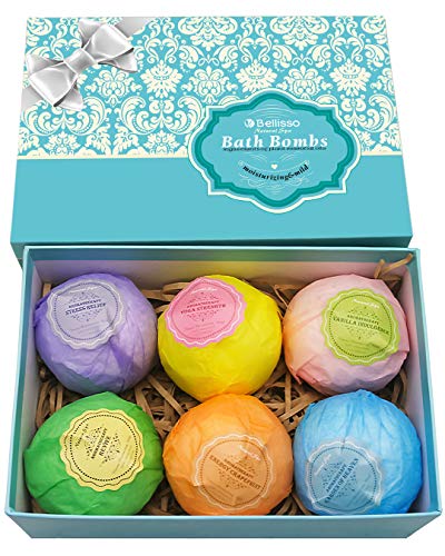 Ultra Lux 6 Piece Bath Bomb Gift Set ([XXL Size] w/Dead Sea Salt, Cocoa, & Shea Oils) - Best Birthday, Mom, Girl, Him, Kids Gift Idea