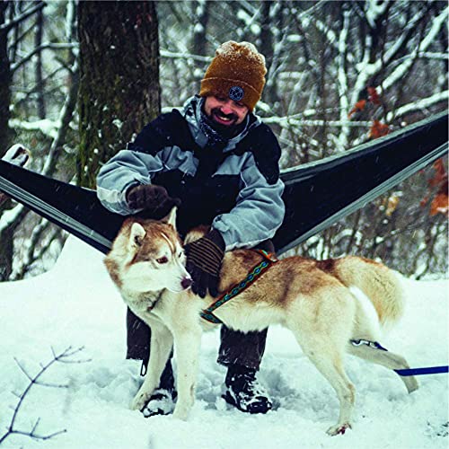 Wise Owl Outfitters Single and Double Hammocks for Camping or Travel - Lightweight & Portable Nylon (DO Black & Grey)