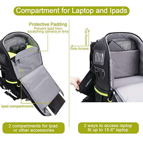 Endurax XL Camera DSLR/SLR Backpack for Hiking (15.6" Laptop Compartment)