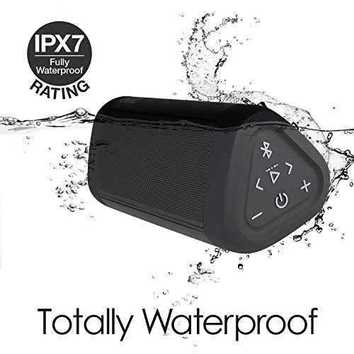 OontZ Angle 3 Ultra Waterproof 5.0 Bluetooth Speaker | 14 Watts | Hi-Quality Sound & Bass | 100 Ft Wireless Range | Play 2, 3 or More Speakers Together | OontZ App (Black)