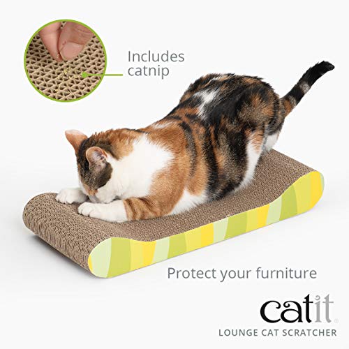 Catit Jungle-Stripe Lounge Style Scratcher with Catnip [For Cats]