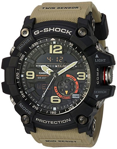 Casio G-Shock XL Quartz Watch with Beige Resin Strap (Model: GG1000-1A5)