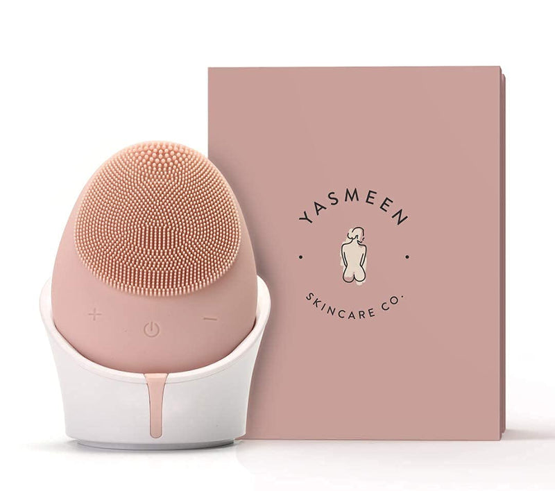 Yasmeen Skincare Co. Rechargeable Electric Facial Cleansing Brush - Deep Cleaning, Exfoliating and Massaging (Waterproof)
