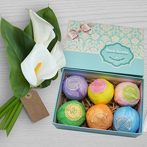 Ultra Lux 6 Piece Bath Bomb Gift Set ([XXL Size] w/Dead Sea Salt, Cocoa, & Shea Oils) - Best Birthday, Mom, Girl, Him, Kids Gift Idea