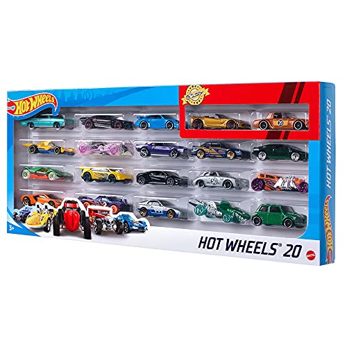Hot Wheels 20-Car Gift Pack (116 Scale Toy Vehicles) - Great Gift for Kids & Collectors (3-93 Years Old) - Instant Collection for Beginners - Perfect for Party Favors