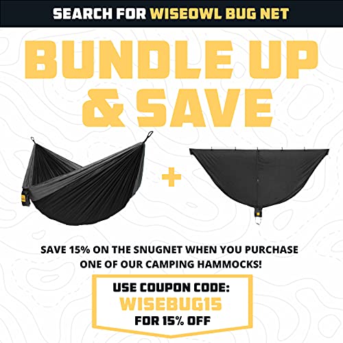 Wise Owl Outfitters Single and Double Hammocks for Camping or Travel - Lightweight & Portable Nylon (DO Black & Grey)