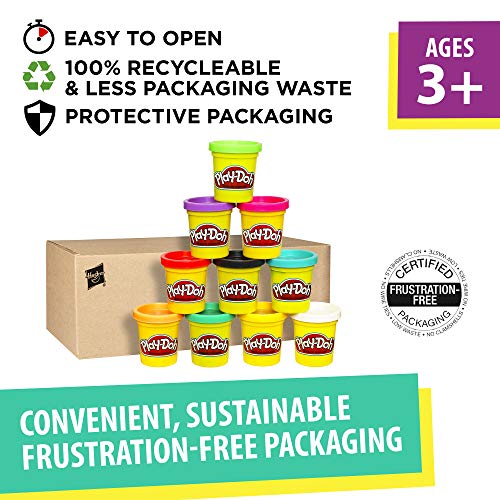 Play-Doh Non-Toxic Modeling Compound 10-Pack, 2 oz. Cans, Assorted Colors (Amazon Exclusive), Ages 2+
