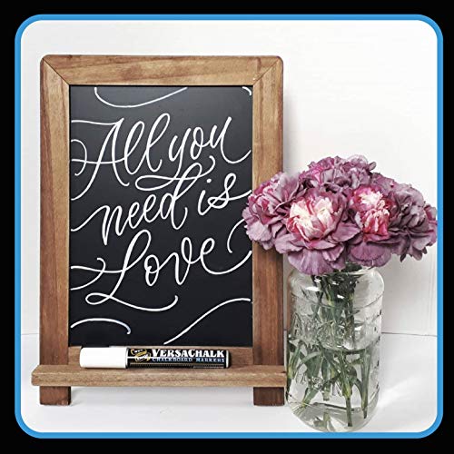 VersaChalk 13" x 9" Porcelain Magnetic Tabletop Chalk Board with Frame (for Business, Bistro Bar, Sandwich Menu, Sidewalk, Parties, Classroom, Wedding)