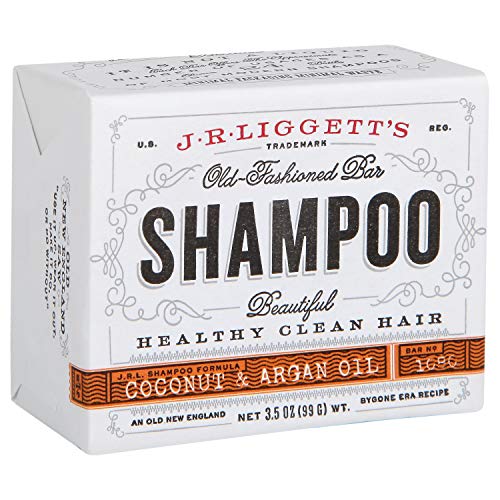 J·R·LIGGETT's All-Natural Shampoo Bar with Virgin Coconut & Argan Oil (3.5 Oz), Detergent & Sulfate-Free to Support Strong & Healthy Hair - With Antioxidants & Vitamins to Nourish Follicles.