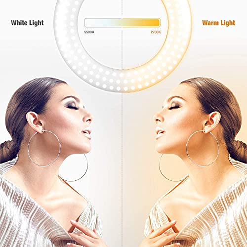 LimoStudio AGG1774 240LED 18" Dimmable Ring Light Kit with Adjustable Brightness & Color Temperature, Sturdy Light Stand, Bluetooth Remote & Easy Carry Bag.