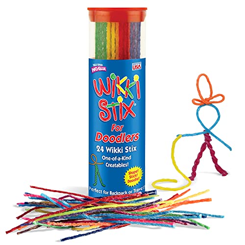 Wikki Stix Arts and Crafts for Kids (24 Pack): Waxed Yarn, Reusable Molding Sticks, Assorted Colors