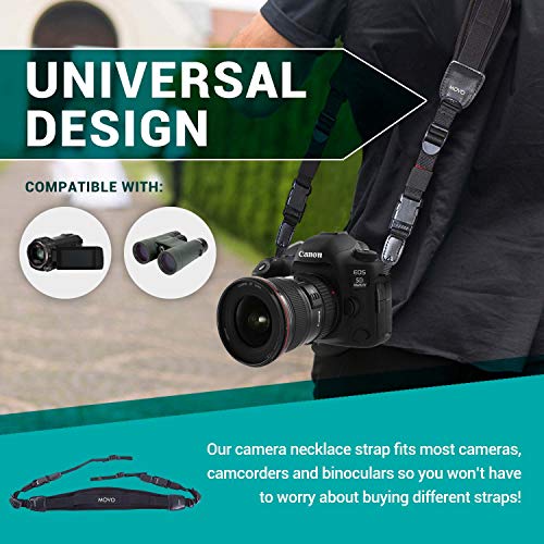 Movo Photo NS-1 Neoprene Camera Neck Strap with Quick Release (Shock-Absorbing & Padded) for Canon, Nikon, Sony, Olympus and Other DSLR & Mirrorless Cameras