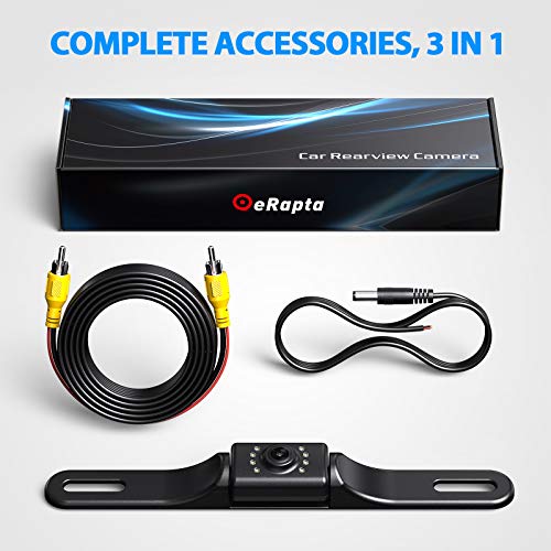 HD eRapta ERT01 Backup Camera for Cars/SUVs (149° Perfect Angle/9-Level Waterproof/720 Image/Night Vision)