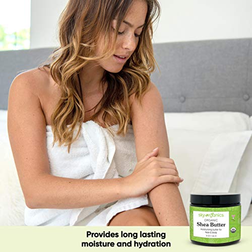 Pure Unrefined Raw Ivory Shea Butter 16oz - [For Skin Care, Hair Care and DIY Recipes] - Nourishes & Moisturizes Dry Skin & for Dusting Powders