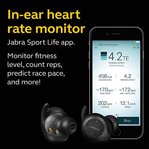 Jabra Elite Sport True Wireless Earbuds: Waterproof Running/Fitness with Heart Rate and Activity Tracker, Bluetooth and Charging Case [Model