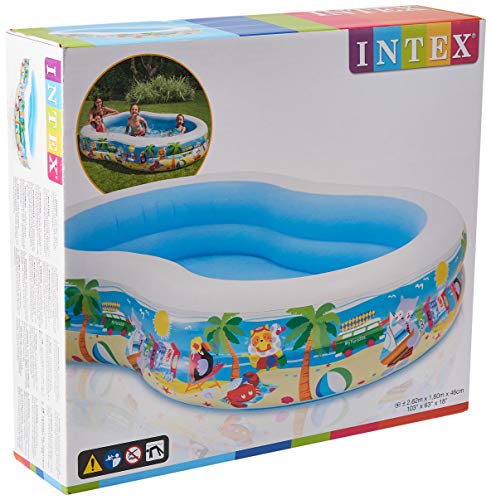 Intex Swim Center Paradise Inflatable Pool (103" x 63" x 18"), Ages 3+