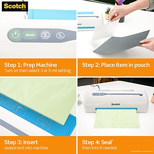 Scotch Letter Size Thermal Laminating Pouches, 100-Pack (TP3854-100), 8.9 x 11.4 in.