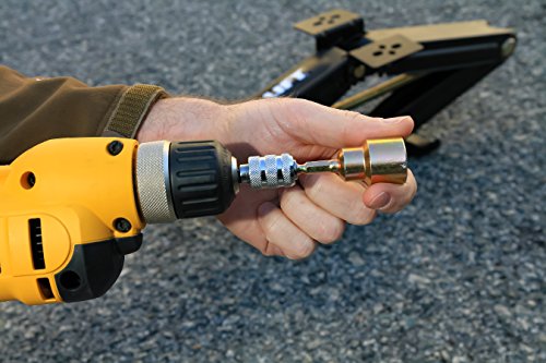 Camco RV Leveling Jack Socket Adapter with 1/4" Quick Connect Shank (48865), Fits 3/4" Hex Drive Jacks
