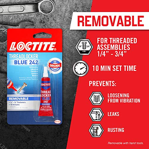 Loctite Blue 242 Heavy Duty Threadlocker (0.2oz, Single)