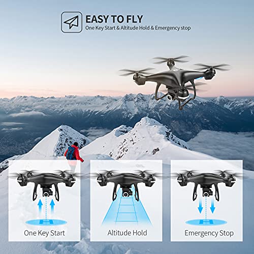 Holy Stone HS100 2K GPS FPV RC Drone with HD Camera, Live Video, GPS Return Home, Altitude Hold, 18 Minute Flight, Long Range Control (Incl. Adjustable Wide-Angle Camera + Follow Me)