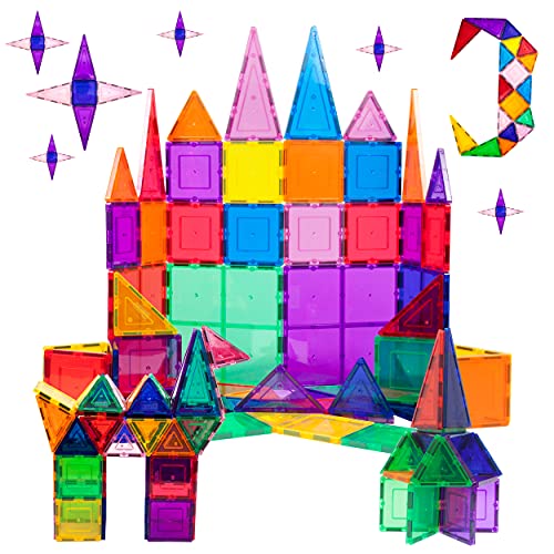PicassoTiles Magnetic Tiles 60pcs Kids Toys Classroom