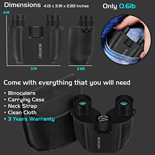 Binoculars 10x25 (for Adults & Kids) - Ideal for Bird Watching, Theater & Concerts, Hunting & Sport Games