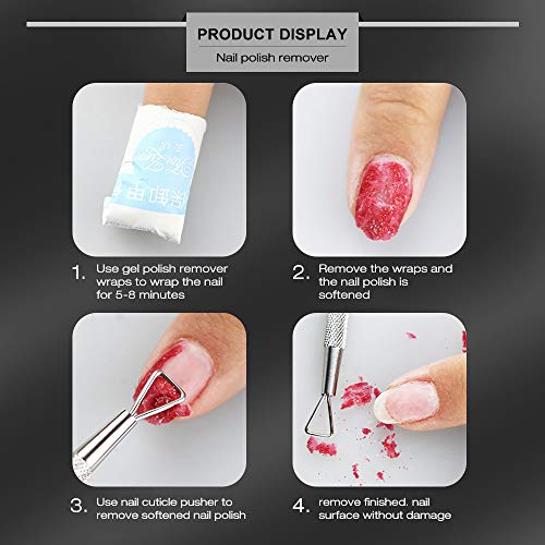 PrettyDiva Stainless Steel Triangle Cuticle Pusher (Remove Gel Polish, Cuticle Remover) Manicure Tool for Nails