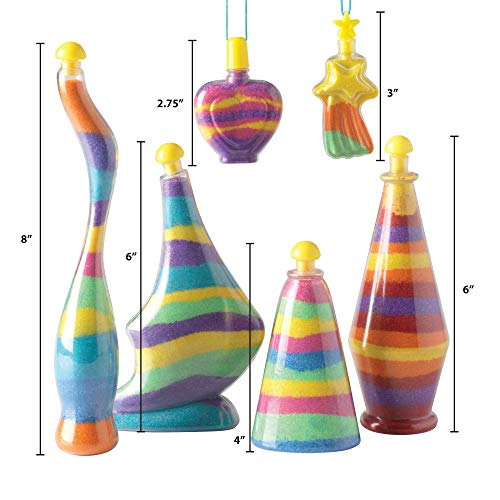 Horizon Group USA Create Your Own Sand Art DIY Kit: Includes 4 Bottles, 2 Pendent Bottles, 8 Bright Sand Colors, Designing Tool & More (Multicolored)